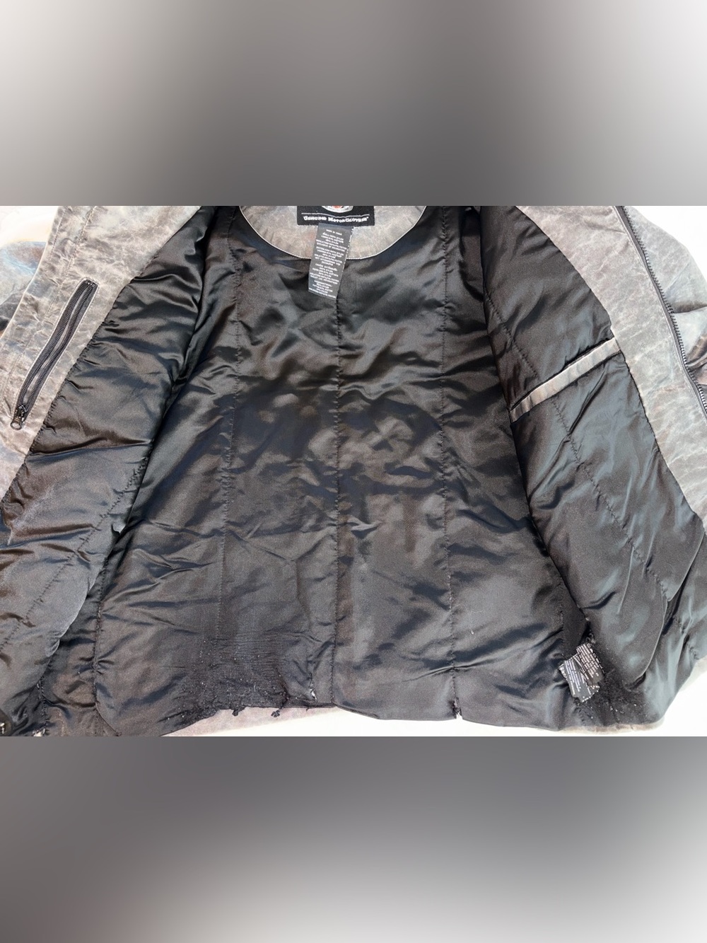 Harley-Davidson Charcoal grey Bomber Style Riding Jacket sz L - Picture 9 of 9